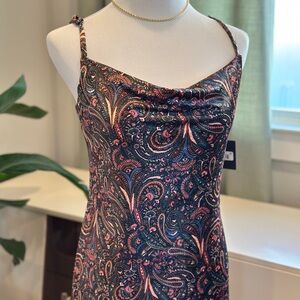 Sage Collective Paisley Velvet Midi Dress